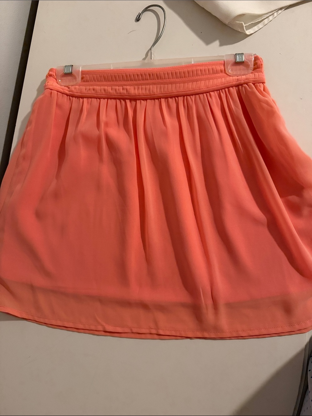 Under Skies Coral-Orange Chiffon Skater Skirt